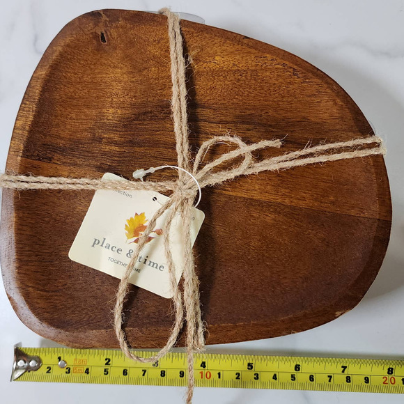 NWT - Set of 4 Place & Time Wooden Bowls/Dishes non-slip Pads Serving Trays 8" - Picture 6 of 6